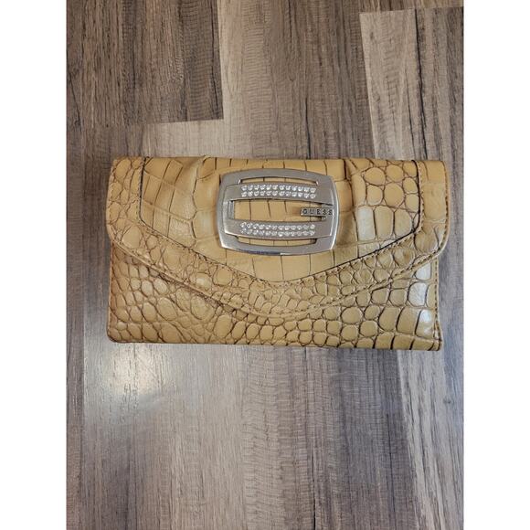 GUESS Vintage Y2K Bling Snake Skin Big Wallet - Picture 1 of 8